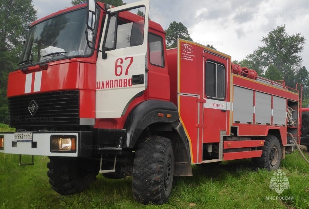 Пожар в Сухиничском районе, с. Дабужа