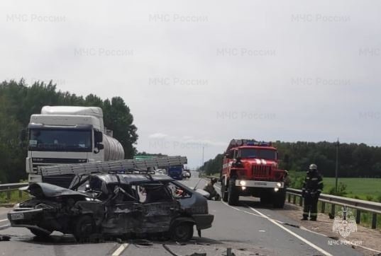 Спасатели МЧС принимали участие в ликвидации ДТП в Сухиничском районе, 248 км автодороги М-3 "Украина"