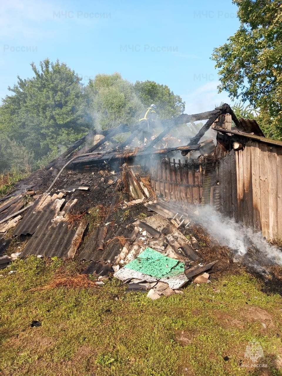 Пожар в Сухиничском районе, д. Александровка